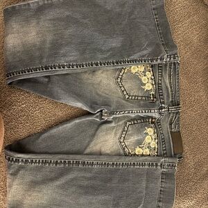 Shyanne Blue Jeans with Cream Floral Detail